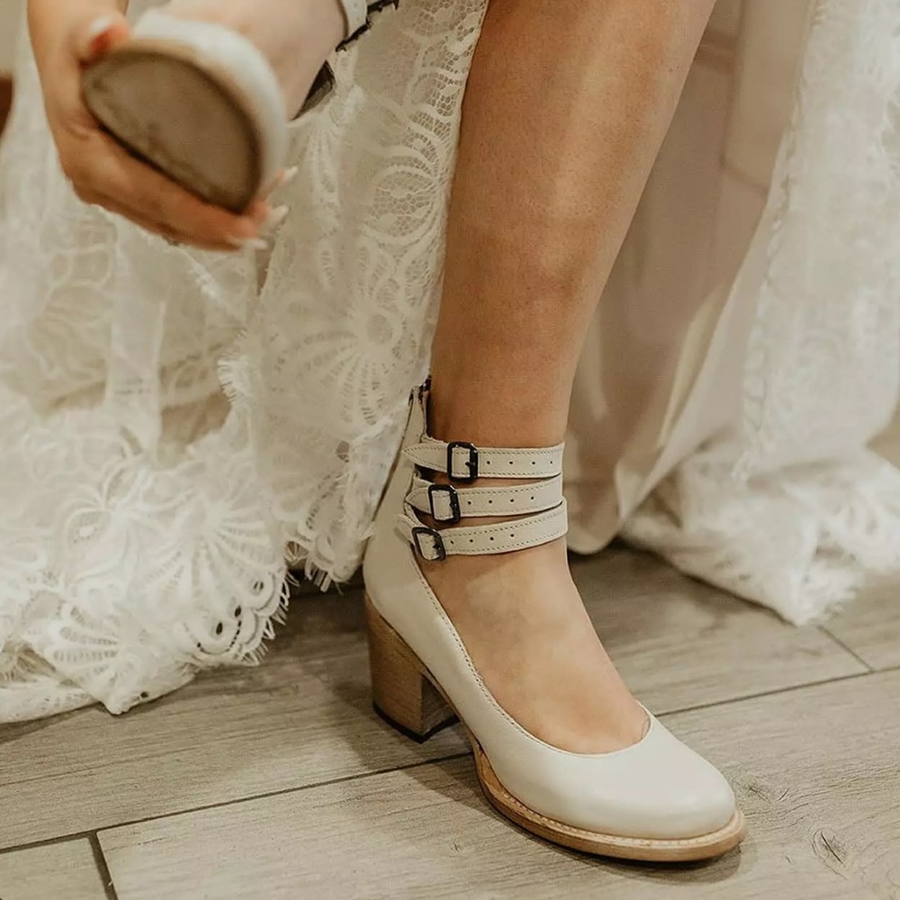 Freebird by Steven Cream Block Heel Shoes